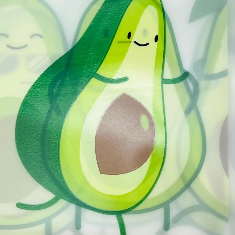 Avocado Dudes Peva Shower Curtain Hat Sunglasses Mustache Fun